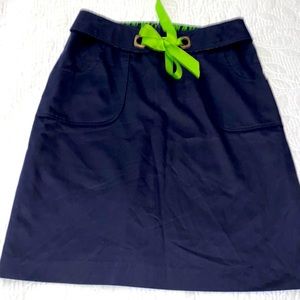 Milly, Navy Pencil Skirt with tie and front pockets Size 8